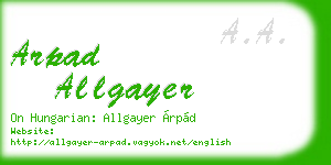 arpad allgayer business card